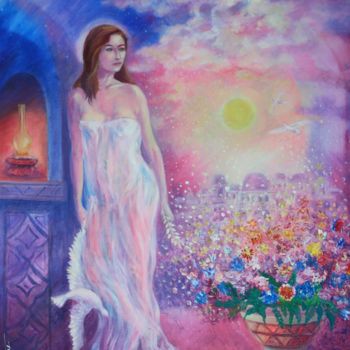 Painting titled "Rêve de paix" by Marwanart, Original Artwork, Oil