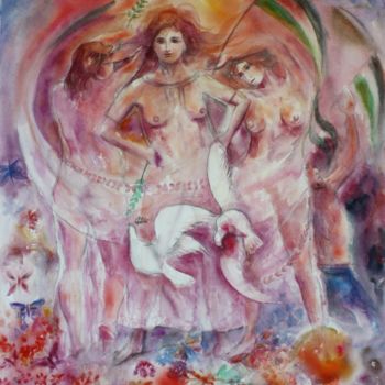 Painting titled "Le défi de la paix" by Marwanart, Original Artwork, Oil