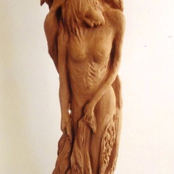 Sculptuur getiteld "Souffrance" door Marwanart, Origineel Kunstwerk, Terra cotta