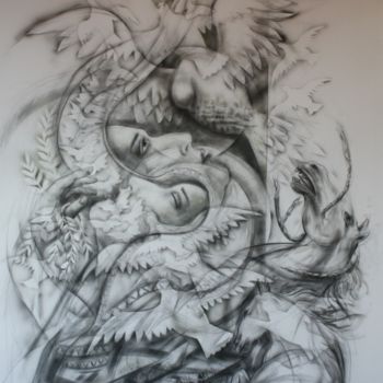 Rysunek zatytułowany „Rêve de liberté” autorstwa Marwanart, Oryginalna praca, Grafit
