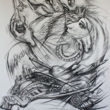Dessin intitulée "La triomphe de lumi…" par Marwanart, Œuvre d'art originale, Crayon