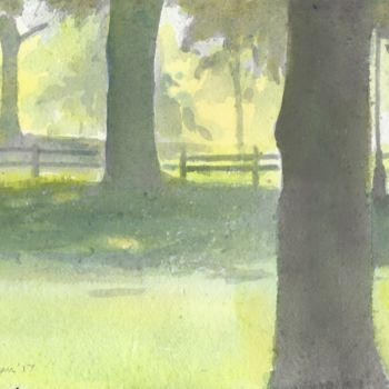 Painting titled "In the shade" by Mary Adam, Original Artwork, Watercolor
