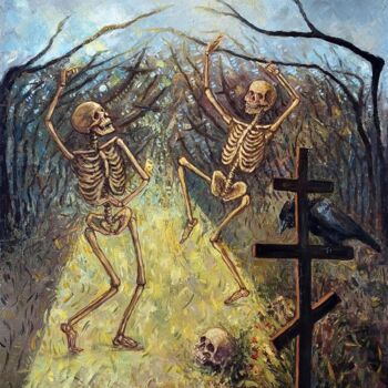 Painting titled "Dance Macabre" by Mary Black, Original Artwork, Oil