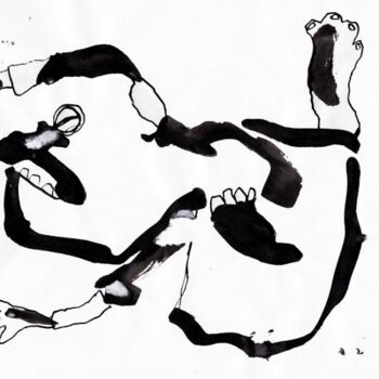 Drawing titled "dessin_encre_chute_…" by Mary Calloc'H, Original Artwork