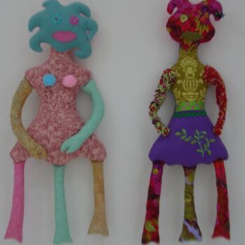 Sculpture titled "Twins" by Mary Downe, Original Artwork, Fabric