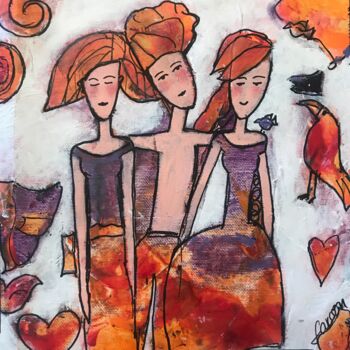 Painting titled "A special day" by Mary Larsson, Original Artwork, Acrylic