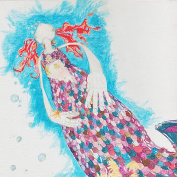 Pittura intitolato "mermaid.jpg" da Mary Lee Maynard, Opera d'arte originale