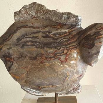 Скульптура под названием "Poisson2" - Maryvonne Lorgeré, Подлинное произведение искусства, Камень