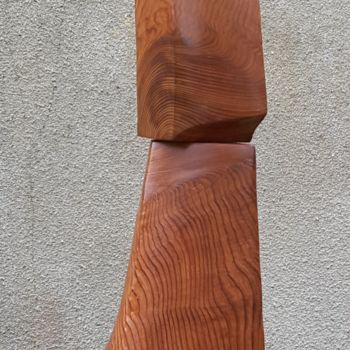 Скульптура под названием "Chevalier" - Maryvonne Lorgeré, Подлинное произведение искусства, Дерево