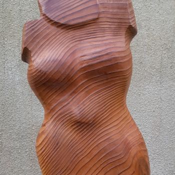 Skulptur mit dem Titel "Ondine" von Maryvonne Lorgeré, Original-Kunstwerk, Holz