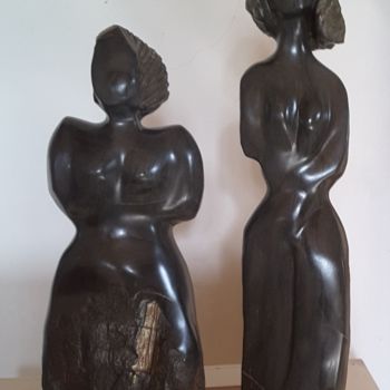 Rzeźba zatytułowany „Couple” autorstwa Maryvonne Lorgeré, Oryginalna praca, Kamień