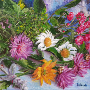 Painting titled "Summer bouquet.jpg" by Mary Naiman, Original Artwork, Oil