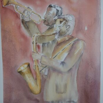 Painting titled "JAZZY" by Mary Parlant, Original Artwork, Oil