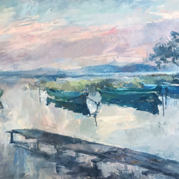 Painting titled "Morning, 6 a.m" by Maria Woroby, Original Artwork, Oil