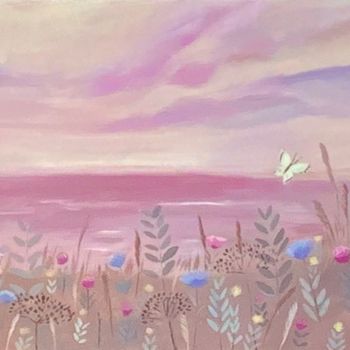 Картина под названием "Coastal landscape," - Mary Stubberfield, Подлинное произведение искусства, Масло Установлен на Деревя…