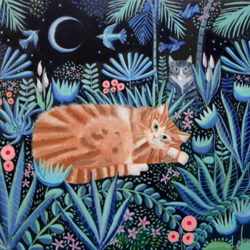 "Nighttime adventures" başlıklı Tablo Mary Stubberfield tarafından, Orijinal sanat, Akrilik Ahşap Sedye çerçevesi üzerine mo…