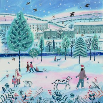 Картина под названием "Winter park" - Mary Stubberfield, Подлинное произведение искусства, Акрил