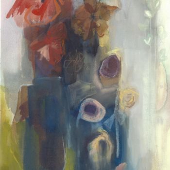 Pintura intitulada "Avril à l'intérieur" por Mary Wees, Obras de arte originais, Pastel