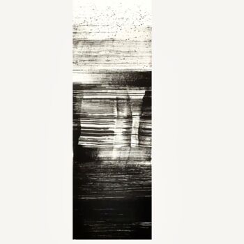 Рисунок под названием "Horizons _14" - Maryam Shams, Подлинное произведение искусства, Чернила Установлен на Деревянная рама…
