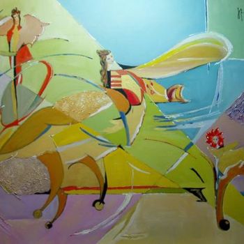 Painting titled "Takeoff" by Yorgos Maryelis, Original Artwork, Acrylic