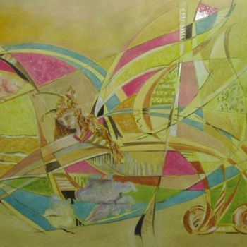 Malerei mit dem Titel "LANDING" von Yorgos Maryelis, Original-Kunstwerk, Andere