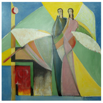 Картина под названием "COUPLE" - Yorgos Maryelis, Подлинное произведение искусства, Акрил