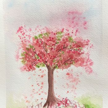 Painting titled "Floraison intense" by Mary-Eve Ignatowicz, Original Artwork, Watercolor