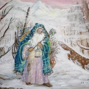 Pintura titulada "Le voyage du Père H…" por Maryfrance Dequidt-Mans (MANS.m), Obra de arte original, Pastel