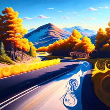 Digital Arts titled "Quiet roads" by Mary Gov, Original Artwork, AI generated image