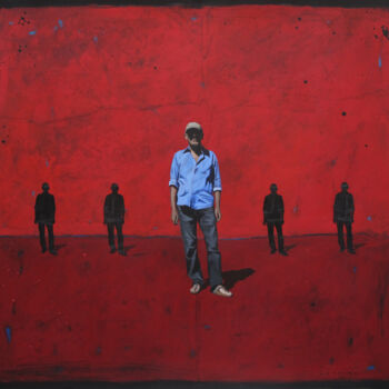 Painting titled "Les sentinelles" by Marylin Cavin, Original Artwork, Acrylic
