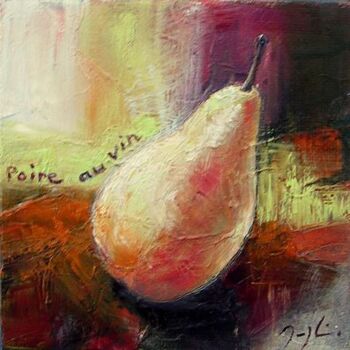 Pintura titulada "Poire au vin" por Maryline Mercier, Obra de arte original, Oleo