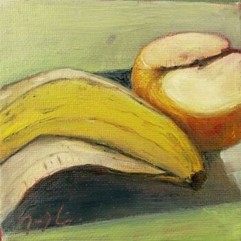 Pittura intitolato "Pomme banane" da Maryline Mercier, Opera d'arte originale, Olio