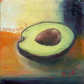 Malerei mit dem Titel "Oméga 3" von Maryline Mercier, Original-Kunstwerk, Öl
