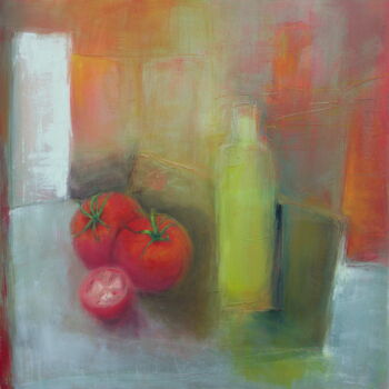 Painting titled "3 Tomates" by Maryline Mercier, Original Artwork, Oil