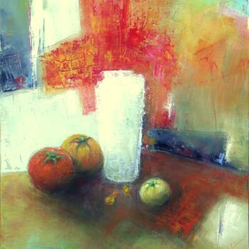 Malerei mit dem Titel "Écrasé de tomates." von Maryline Mercier, Original-Kunstwerk, Öl
