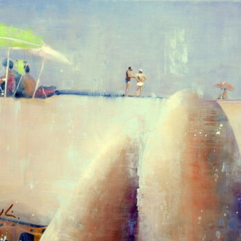 Peinture intitulée "On The Beach" par Maryline Mercier, Œuvre d'art originale, Huile