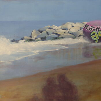 Painting titled "Summer Beach" by Maryline Mercier, Original Artwork