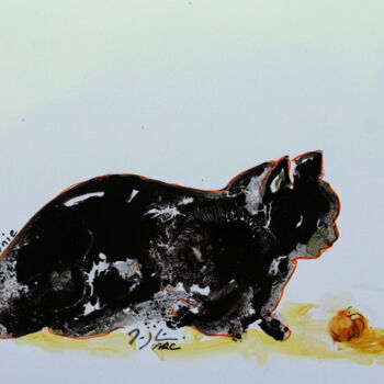 「Brownie.」というタイトルの絵画 Maryline Mercierによって, オリジナルのアートワーク, インク