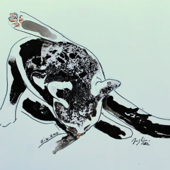 Dibujo titulada "ZigZag." por Maryline Mercier, Obra de arte original, Tinta