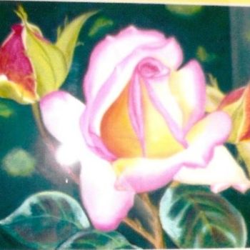 Schilderij getiteld "Boutons de roses." door Marylou, Origineel Kunstwerk, Olie