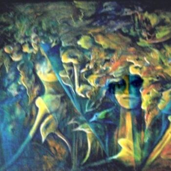 Malerei mit dem Titel "MASQUERADE" von Mary Lozano, Original-Kunstwerk, Öl