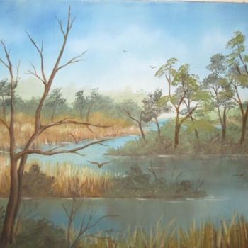 Painting titled "River Bend" by Mary Ellen Metler, Original Artwork
