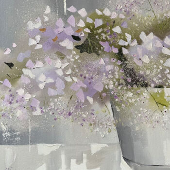 Peinture intitulée "Hydrangea — flowers…" par Maryna Hryhorenko, Œuvre d'art originale, Huile Monté sur Châssis en bois