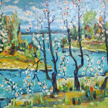 Malerei mit dem Titel "Blooming mood" von Maryna Kliuiko, Original-Kunstwerk, Öl