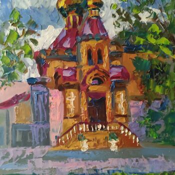 Pittura intitolato "Temple in Kherson" da Maryna Kliuiko, Opera d'arte originale, Olio