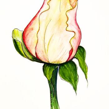 "Rose bud" başlıklı Tablo Maryna Pohorielko tarafından, Orijinal sanat, Suluboya