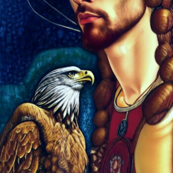 Painting titled "Eagle wisdom" by Maryna Sevastyanova, Original Artwork, Acrylic