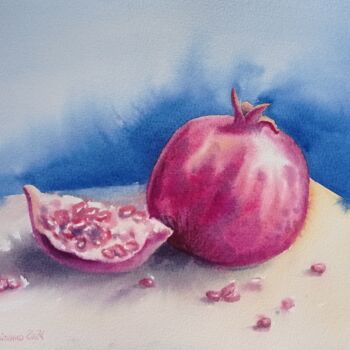 Painting titled "Red" by Maryna Voitenko, Original Artwork, Watercolor