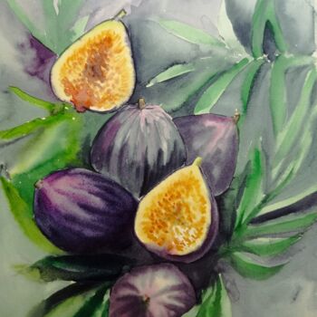 Malerei mit dem Titel "Violet" von Maryna Voitenko, Original-Kunstwerk, Aquarell