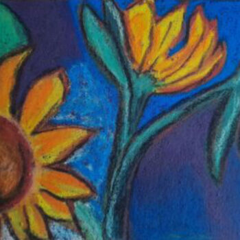 Dessin intitulée "Sunflowers original…" par Maryna Yasar, Œuvre d'art originale, Pastel